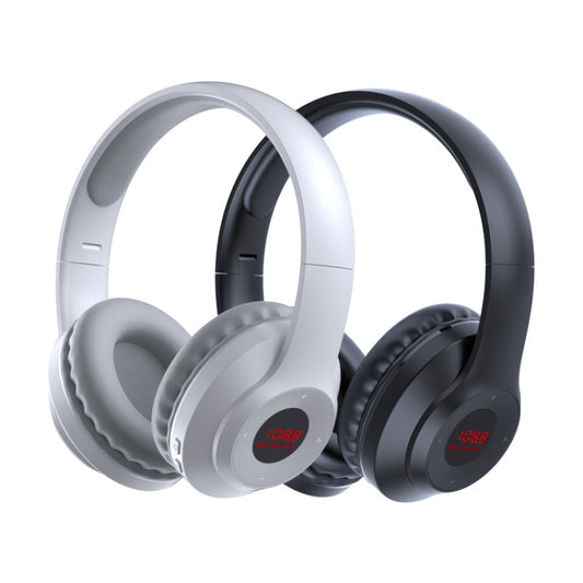 X5 Portable Digital Display Folding Headset FM Radio Headphones, Color: Charging White by buy2fix