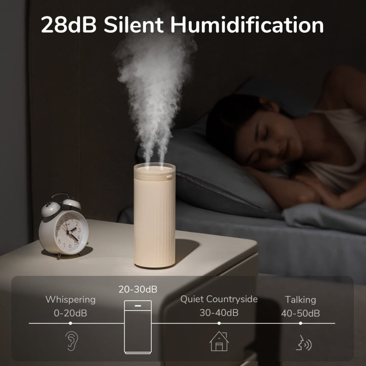 JisuLife HU16 Desktop Dual Mist Ports Humidifier, Color: Brown Rechargeable - Air Purifiers & Accessories by JisuLife | Online Shopping UK | buy2fix