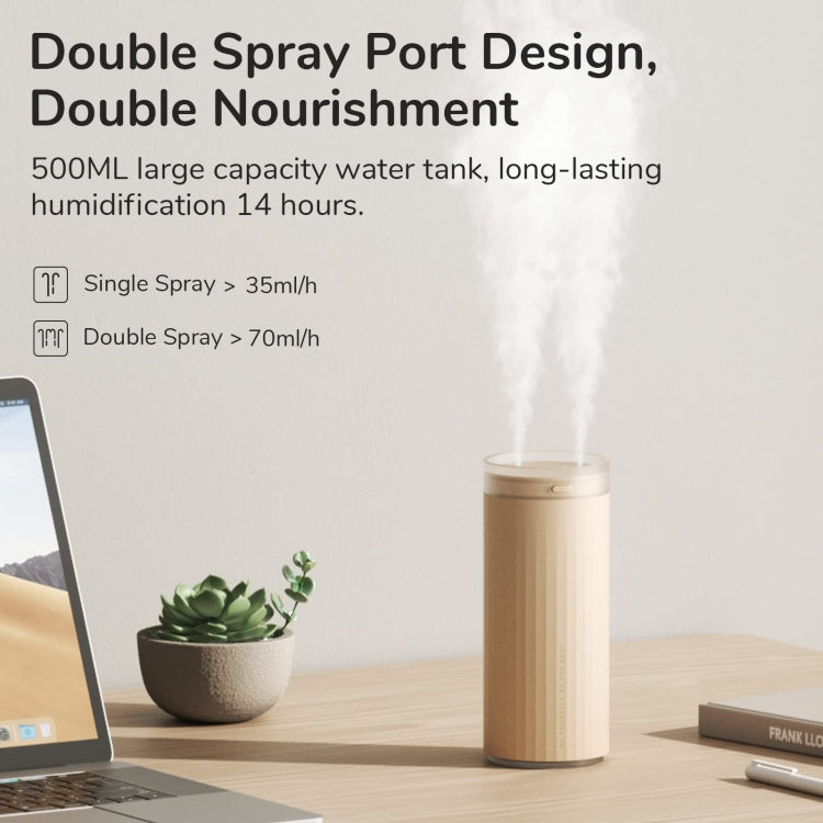 JisuLife HU16 Desktop Dual Mist Ports Humidifier, Color: Brown Plug-in - Air Purifiers & Accessories by JisuLife | Online Shopping UK | buy2fix