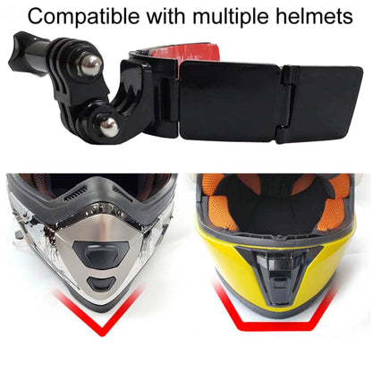 TUYU Motorcycle Integrated Hinged Helmet Chin Sports Camera Mounting Bracket, Style: With 4 Stickers - Helmet Mount by TUYU | Online Shopping UK | buy2fix