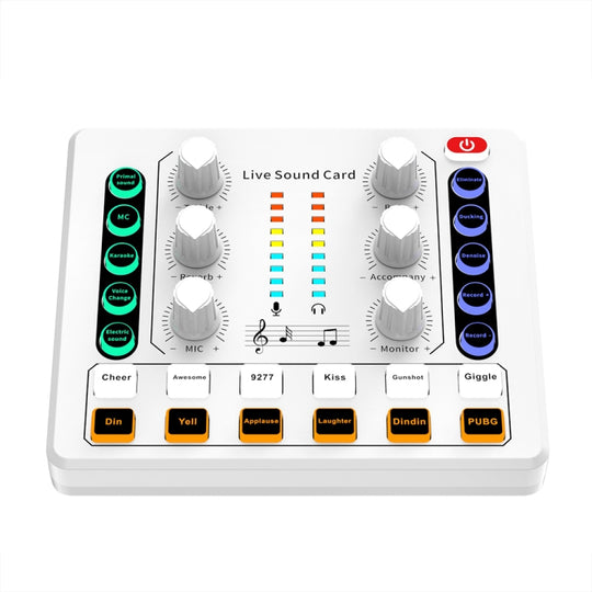 M8 Recording And Singing Live Bluetooth Sound Card Set, Color: White