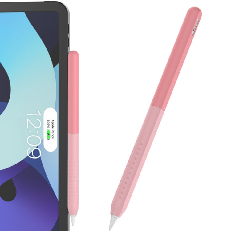 For Apple Pencil 2 AhaStyle PT182 Split Clashing Colors Stylus Protective Case(Pink) - Pencil Accessories by AhaStyle | Online Shopping UK | buy2fix