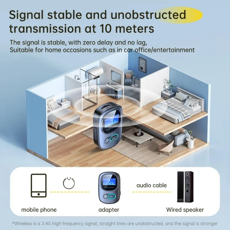 Bluetooth 5.3 Audio Adapter Receiver Transmitter MP3 Player Supports Wired Headset / TF Card - Audio Receiver Transmitter by buy2fix | Online Shopping UK | buy2fix