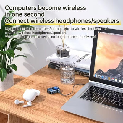 Bluetooth 5.3 Audio Adapter Receiver Transmitter MP3 Player Supports Wired Headset / TF Card - Audio Receiver Transmitter by buy2fix | Online Shopping UK | buy2fix