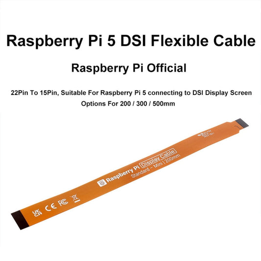 Waveshare For Raspberry Pi 5th DSI Display 22Pin To 15Pin Soft Cable FPC Cable, Spec: 200mm by Waveshare