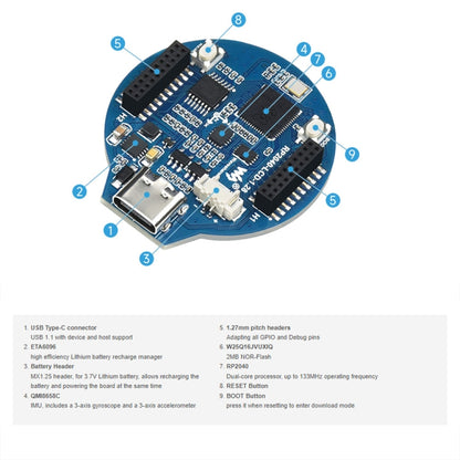 Waveshare 26369 1.28-Inch Round LCD Screen RP2040 MCU Board without Touch - LCD & LED Display Module by Waveshare | Online Shopping UK | buy2fix