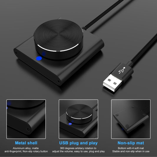 USB Computer Volume Adjuster Multimedia Audio Line Controller Speaker Knob Switch(Black) by buy2fix