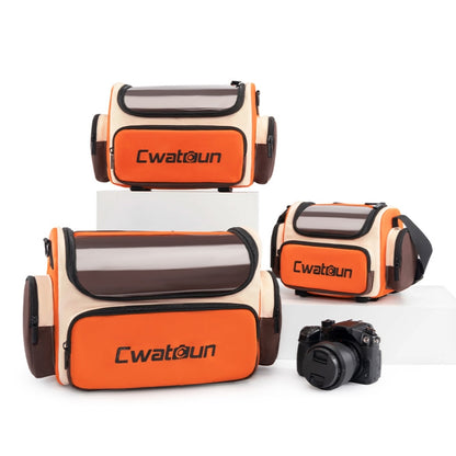 Cwatcun D121 Shoulder Crossbody Camera Bag Colorful Large Capacity Waterproof Digital Photography Bag, Color: Medium Orange Red - Strap Satchel by Cwatcun | Online Shopping UK | buy2fix