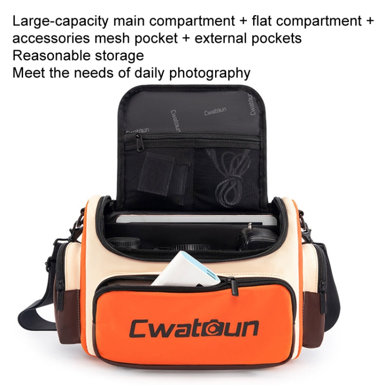 Cwatcun D121 Shoulder Crossbody Camera Bag Colorful Large Capacity Waterproof Digital Photography Bag, Color: Large Orange Red - Strap Satchel by Cwatcun | Online Shopping UK | buy2fix