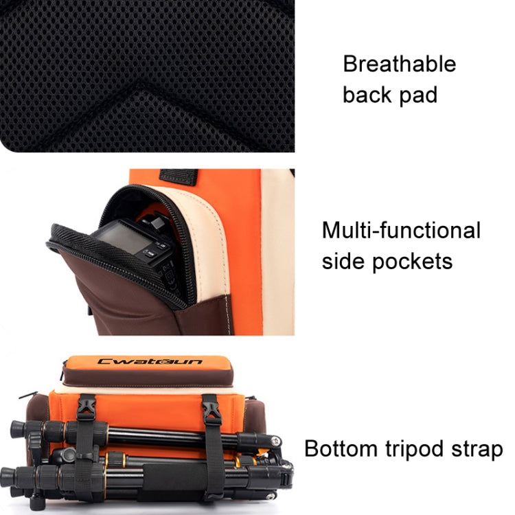 Cwatcun D121 Shoulder Crossbody Camera Bag Colorful Large Capacity Waterproof Digital Photography Bag, Color: Large Orange Red - Strap Satchel by Cwatcun | Online Shopping UK | buy2fix
