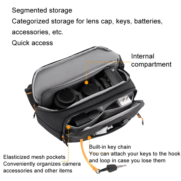 Cwatcun D133 Camera Chest Bag Multi-functional Handheld Slanting Cross Shoulder Camera Casual Bag, Color: Small Black - Strap Satchel by Cwatcun | Online Shopping UK | buy2fix