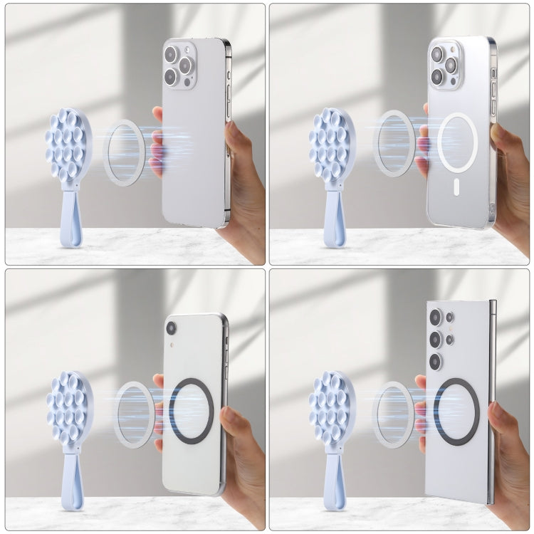 Suction Cup Magnetic Silicone Phone Holder Phone Case Grip Holder(Black) - Ring Holder by buy2fix | Online Shopping UK | buy2fix