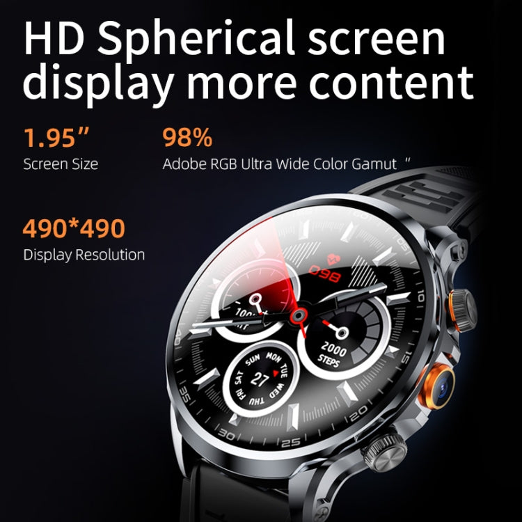 H18 Ultra-Thin Round Ball Screen 1.95 Inch Plug-In Phone Smart Watch 32G(Black) by buy2fix