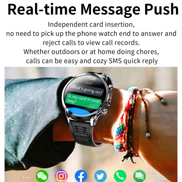 H18 Ultra-Thin Round Ball Screen 1.95 Inch Plug-In Phone Smart Watch 32G(Black) by buy2fix