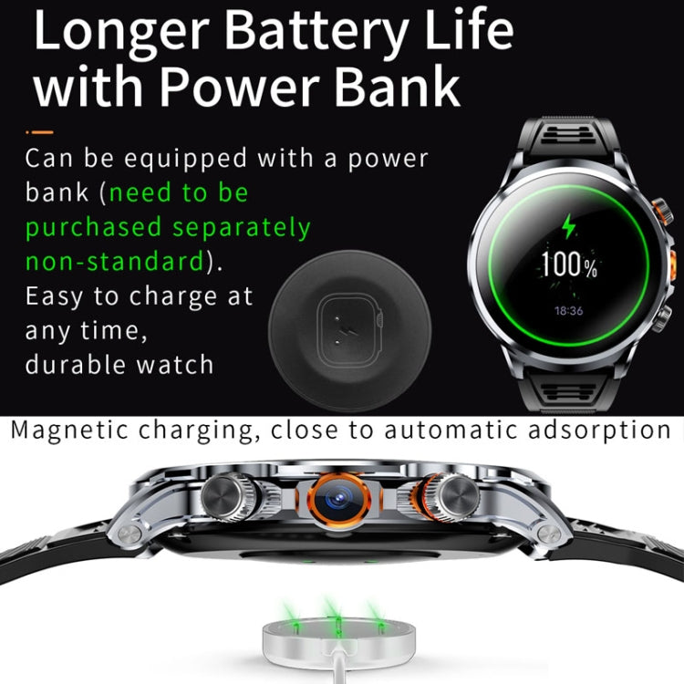 H18 Ultra-Thin Round Ball Screen 1.95 Inch Plug-In Phone Smart Watch 32G(Black) by buy2fix