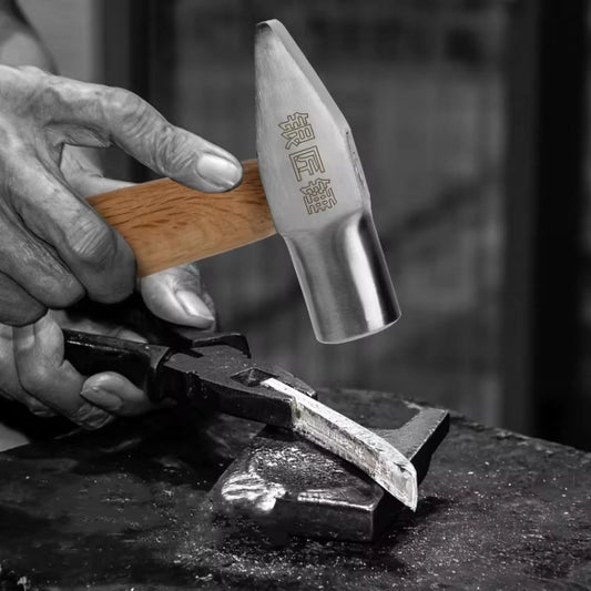 MYTEC Small Silversmith Hammer Tool Short Handled Small Hammer Handmade Round Head Duckbill Hammer by MYTEC