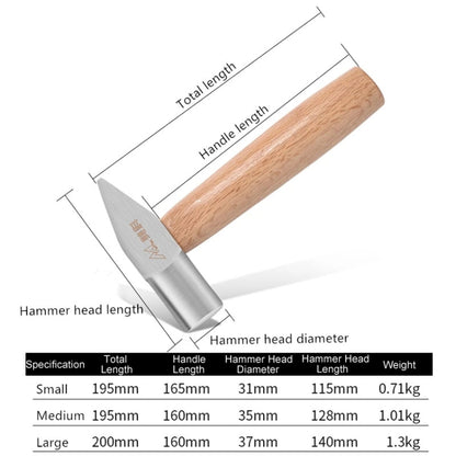 MYTEC Large Silversmith Hammer Tool Short Handled Small Hammer Handmade Round Head Duckbill Hammer - Hammer by MYTEC | Online Shopping UK | buy2fix