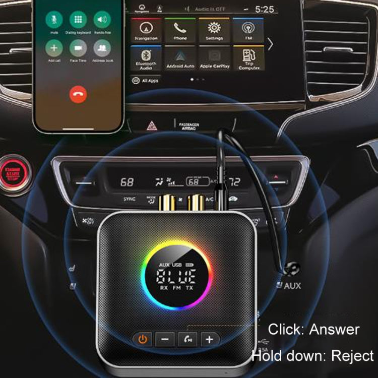 OMS-M10 Bluetooth 5.4 Adapter Audio Receiver FM Transmitter U Disk 3 In 1 - Audio Receiver Transmitter by buy2fix | Online Shopping UK | buy2fix