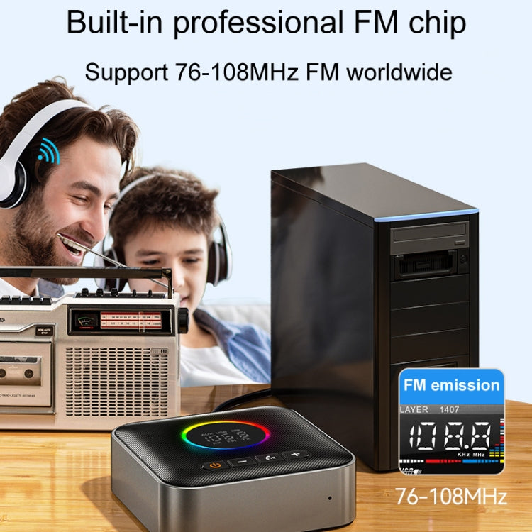 OMS-M10 Bluetooth 5.4 Adapter Audio Receiver FM Transmitter U Disk 3 In 1 - Audio Receiver Transmitter by buy2fix | Online Shopping UK | buy2fix