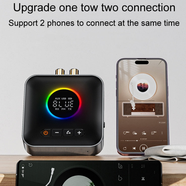 OMS-M10 Bluetooth 5.4 Adapter Audio Receiver FM Transmitter U Disk 3 In 1 - Audio Receiver Transmitter by buy2fix | Online Shopping UK | buy2fix