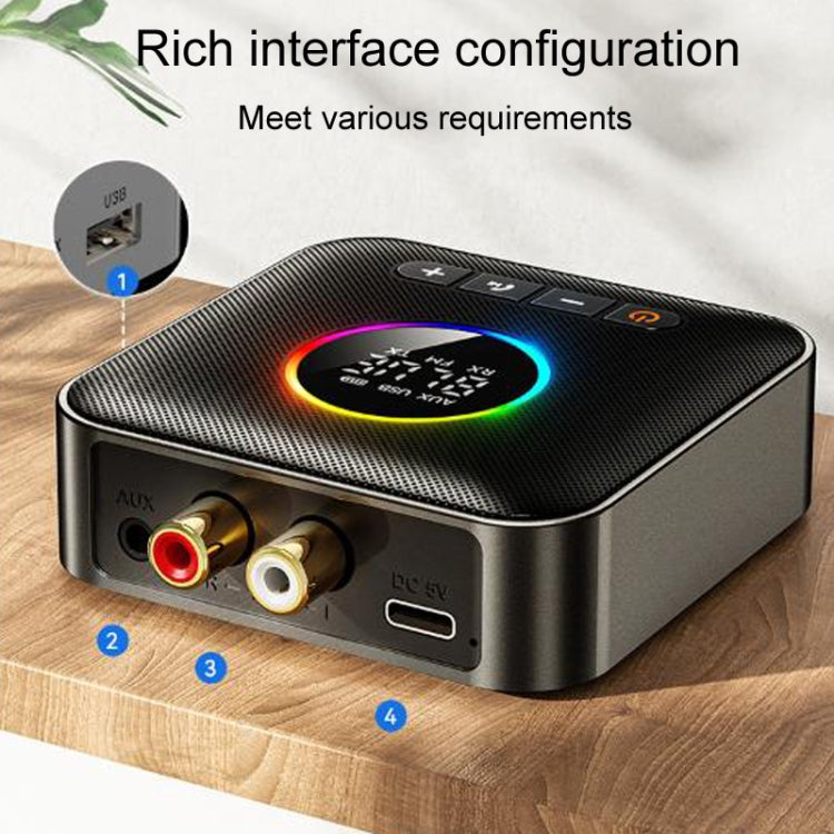 OMS-M10 Bluetooth 5.4 Adapter Audio Receiver FM Transmitter U Disk 3 In 1 - Audio Receiver Transmitter by buy2fix | Online Shopping UK | buy2fix