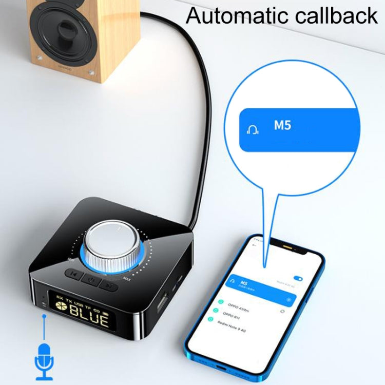 OMS-M5 Digital Bluetooth 5.0 Audio Receiver And Transmitter 2-In-1 AUX Adapter Converter - Audio Receiver Transmitter by buy2fix | Online Shopping UK | buy2fix