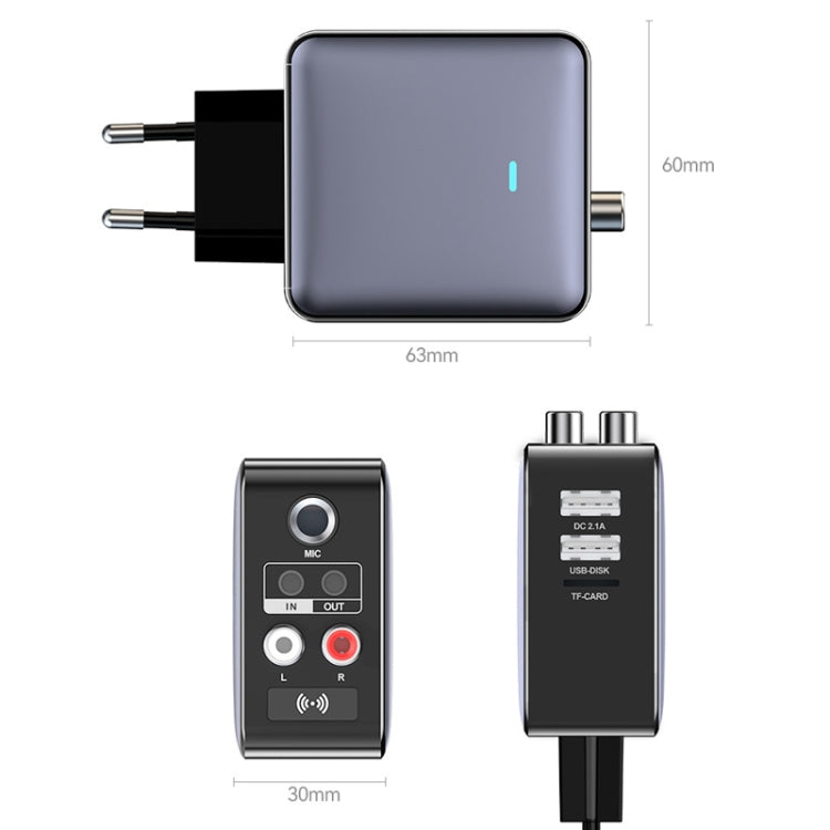 OMS-H6 Bluetooth 5.3 Adapter Wireless Audio Receiver And Transmitter EU Plug - Audio Receiver Transmitter by buy2fix | Online Shopping UK | buy2fix