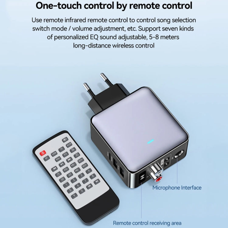 OMS-H6 Bluetooth 5.3 Adapter Wireless Audio Receiver And Transmitter EU Plug - Audio Receiver Transmitter by buy2fix | Online Shopping UK | buy2fix
