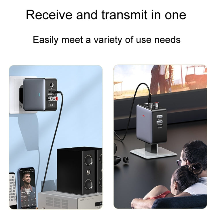 OMS-H6 Bluetooth 5.3 Adapter Wireless Audio Receiver And Transmitter EU Plug - Audio Receiver Transmitter by buy2fix | Online Shopping UK | buy2fix