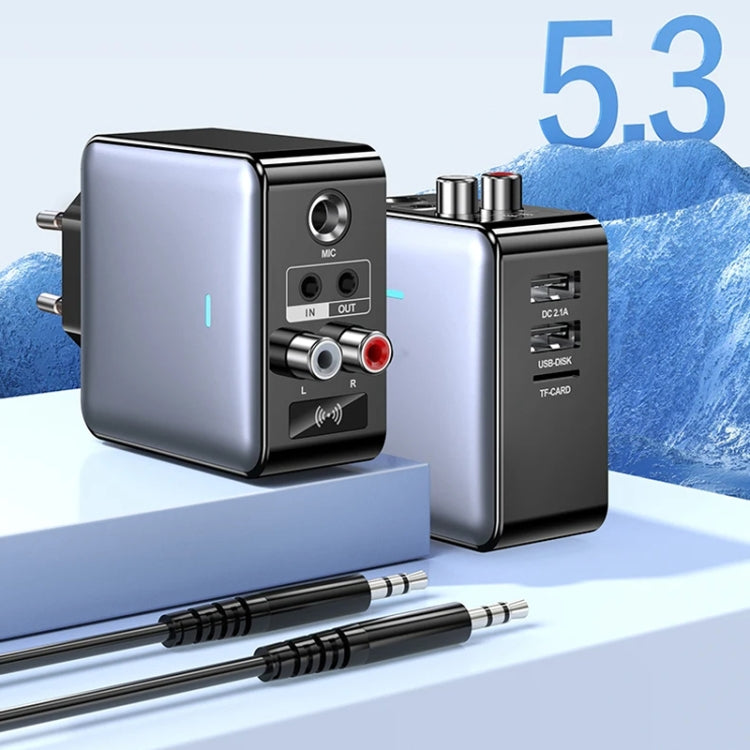 OMS-H6 Bluetooth 5.3 Adapter Wireless Audio Receiver And Transmitter EU Plug - Audio Receiver Transmitter by buy2fix | Online Shopping UK | buy2fix