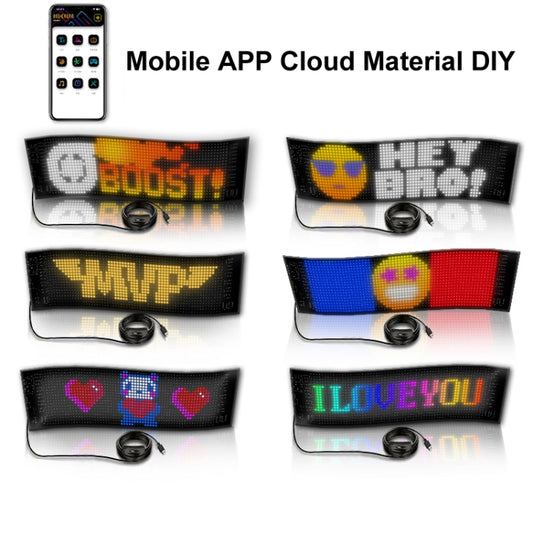 12x59.5cm（16 x 96 LEDs） Car Flexible Display Advertising Screen APP Bluetooth Smart Screen by buy2fix