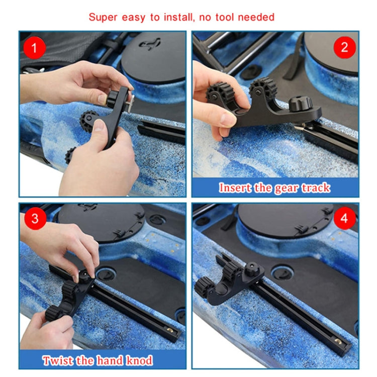 Canoe Paddle Fishing Rod Holder Rail Bracket, Specification: Fixed Roller - Marine Accessories & Parts by buy2fix | Online Shopping UK | buy2fix