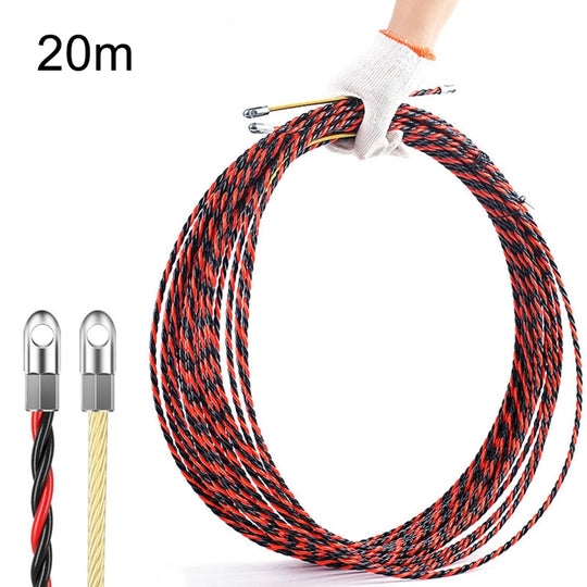 20m Round Head Dual Color Pipe Threading Puller Electrician Manual Threader
