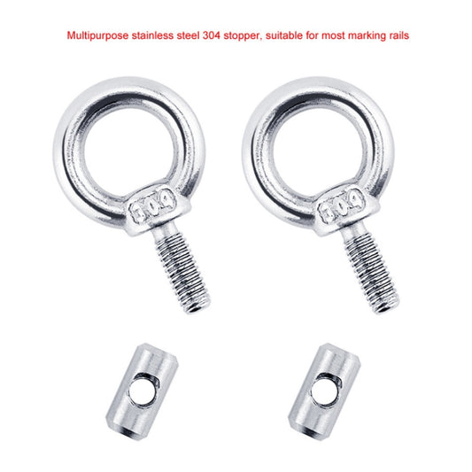 RV Sunshade 304 Stainless Steel Slide Rail Ring, Specifications: 2pcs M4 Ring + Cylinder by buy2fix