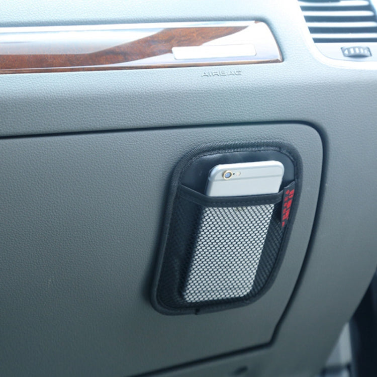 Microfiber Leather Car Mobile Phone Sticky Storage Net Bag, Color: H010 Gray Large by buy2fix