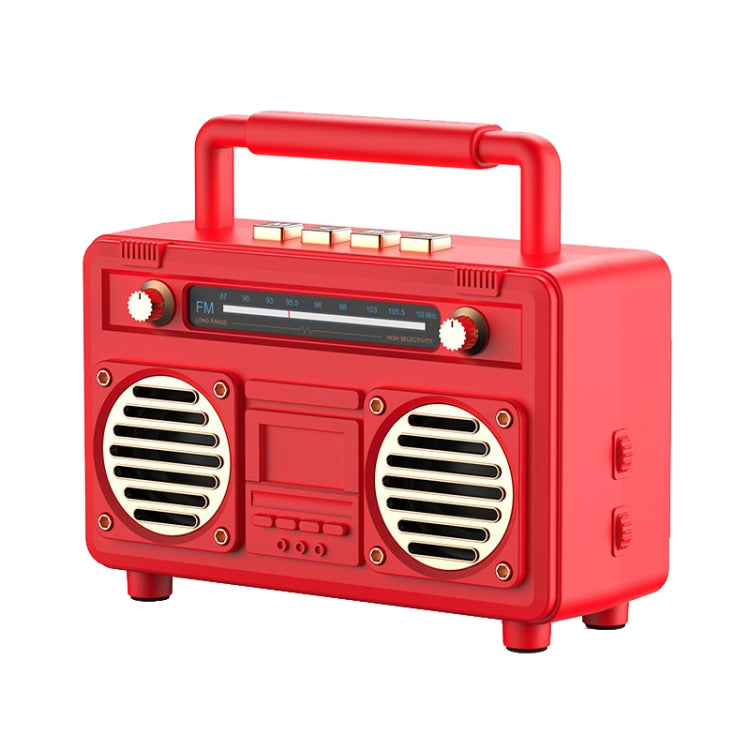 BT21 Retro USB Flash Drive FM Radio Wireless Bluetooth Speaker, Color: Red - Desktop Speaker by buy2fix | Online Shopping UK | buy2fix