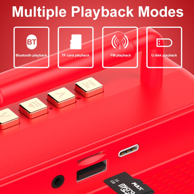 BT21 Retro USB Flash Drive FM Radio Wireless Bluetooth Speaker, Color: Rosewood by buy2fix