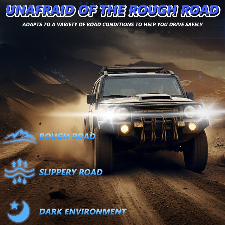 14W 9-30V Floodlight Mixed Luminous 4 Inch Round Work Light With Wire Set(X2) by buy2fix