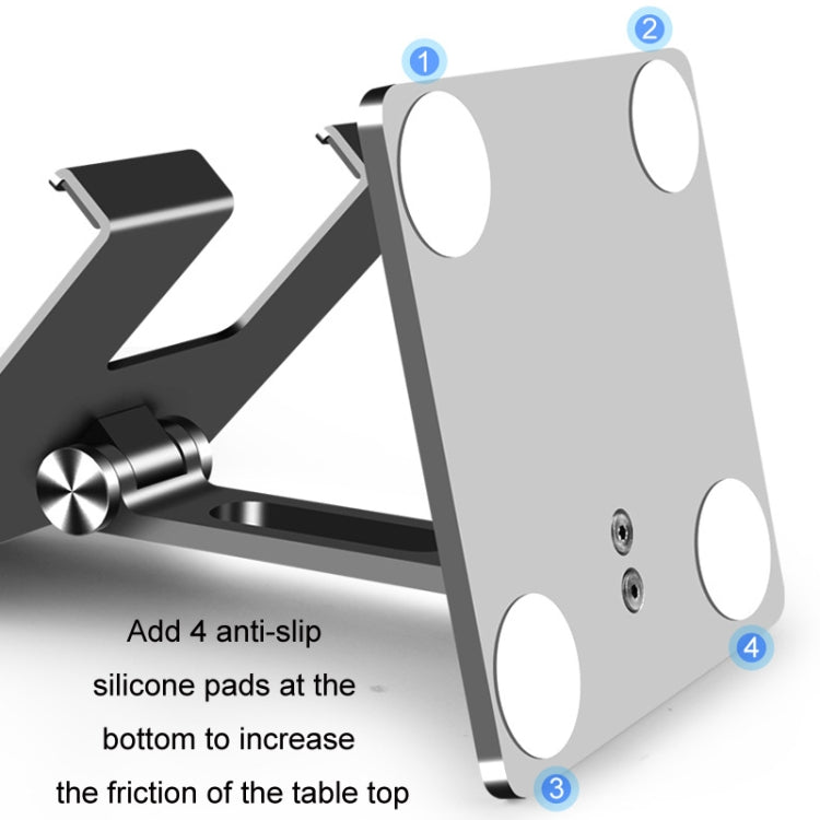 Aluminum Alloy Tablet Stand Desktop Folding Mobile Phone Stand(Silver) - Desktop Holder by buy2fix | Online Shopping UK | buy2fix