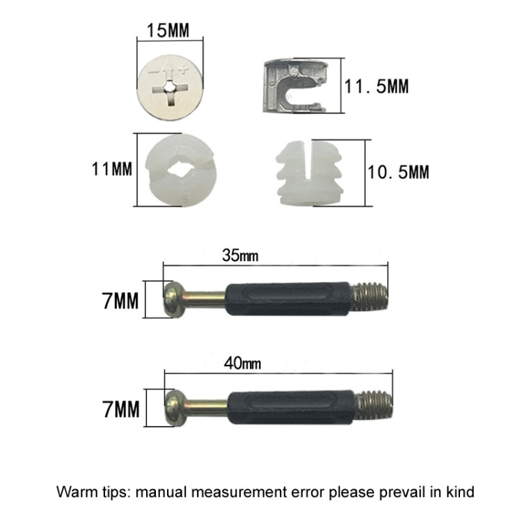 10pcs 35mm 3 In 1 Screw Connector Furniture Link Fixer Closet Eccentric Wheel Nut Connection Fastener - Furniture Accessories by buy2fix | Online Shopping UK | buy2fix