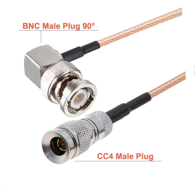 50cm CC4 Male To BNC Male Elbow Connector Cable RG179 Coaxial RF Cable by buy2fix
