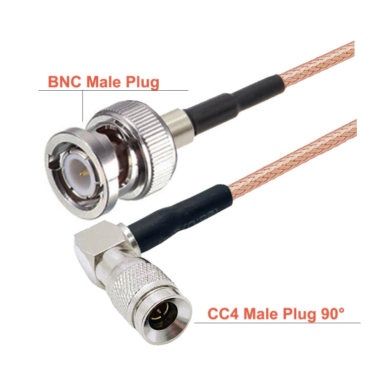 50cm CC4 Male Elbow To BNC Male Connector Cable RG179 Coaxial RF Cable by buy2fix
