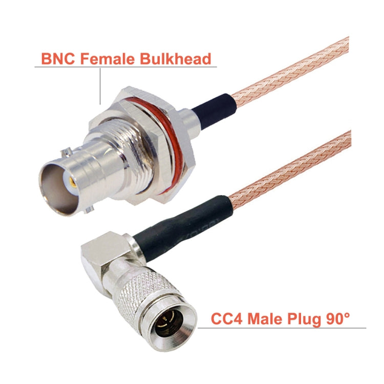 30cm CC4 Male Elbow To BNC Through Wall Waterproof Female Connector Cable RG179 Coaxial RF Wire by buy2fix