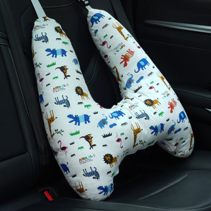 55x66cm Children Car Seat Belt Prevent Neck Strangulation Sleeping Pillow(Zoo) - Seat Accessories by buy2fix | Online Shopping UK | buy2fix