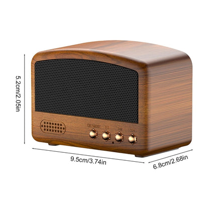 BT11-D Mini Card USB Flash Drive FM Radio Retro Wireless Bluetooth Speaker, Color: Pearwood - Mini Speaker by buy2fix | Online Shopping UK | buy2fix