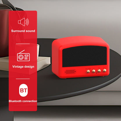 BT11-D Mini Card USB Flash Drive FM Radio Retro Wireless Bluetooth Speaker, Color: Red - Mini Speaker by buy2fix | Online Shopping UK | buy2fix