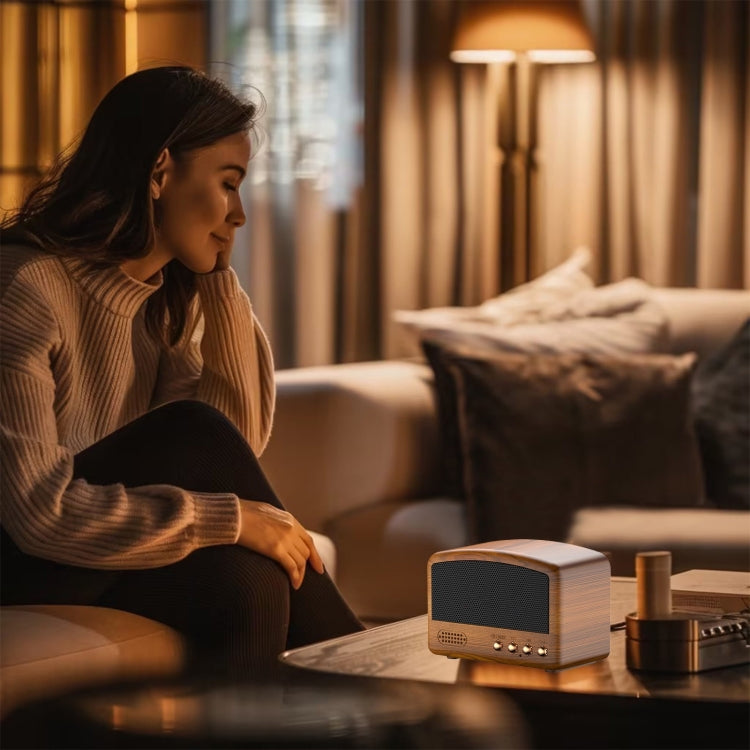 BT11-D Mini Card USB Flash Drive FM Radio Retro Wireless Bluetooth Speaker, Color: Pearwood - Mini Speaker by buy2fix | Online Shopping UK | buy2fix