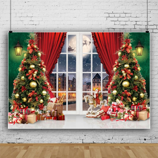 120x80cm Christmas Wreath Snow Scene Photography Background Curtain, Color: 11421618 - Other by buy2fix | Online Shopping UK | buy2fix