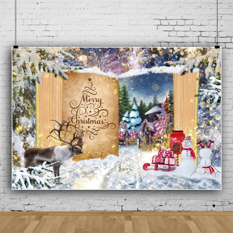 120x80cm Christmas Wreath Snow Scene Photography Background Curtain, Color: 11421670 - Other by buy2fix | Online Shopping UK | buy2fix