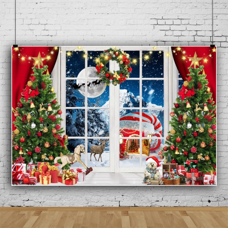120x80cm Christmas Wreath Snow Scene Photography Background Curtain, Color: 11421909 - Other by buy2fix | Online Shopping UK | buy2fix